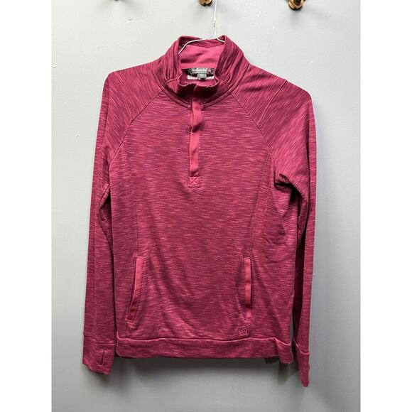 Avalanche Quarter snap Pullover Sweatshirt Womens large pockets Rasberry - Picture 1 of 8